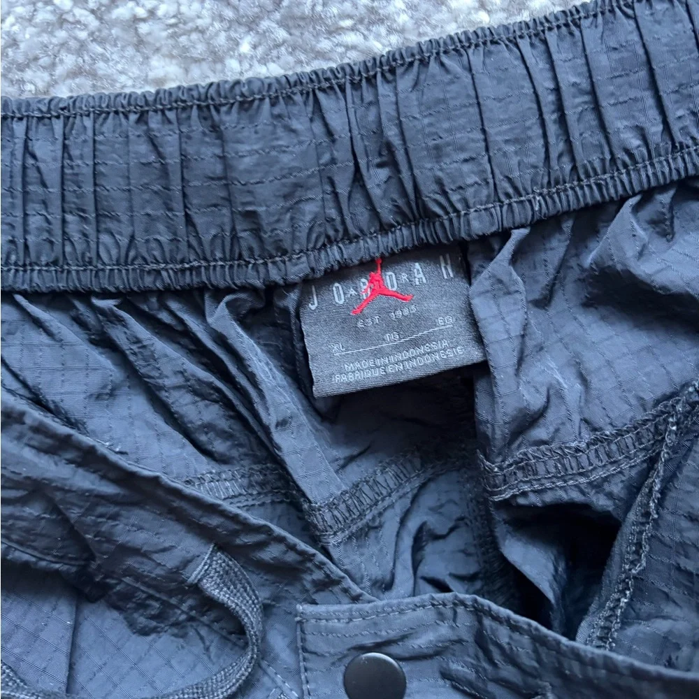 Jordan Men's Black Cargo Pants with Red Accents - Picture 3 of 6